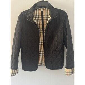 Burberry Black Quilted Jacket with Vintage Check Lining